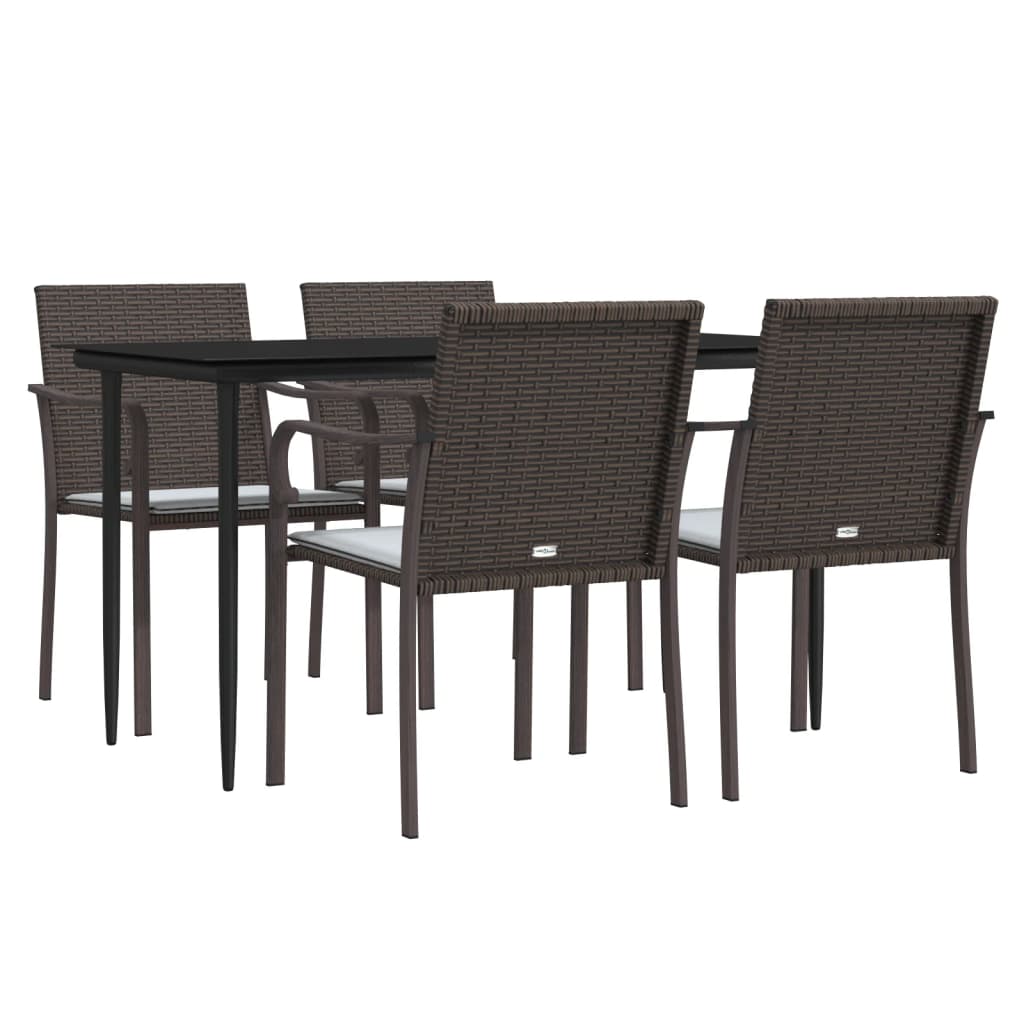 8720845856106_g_en_hd_1 vidaXL 5 Piece Garden Dining Set with Cushions Poly Rattan and Steel - Image 3