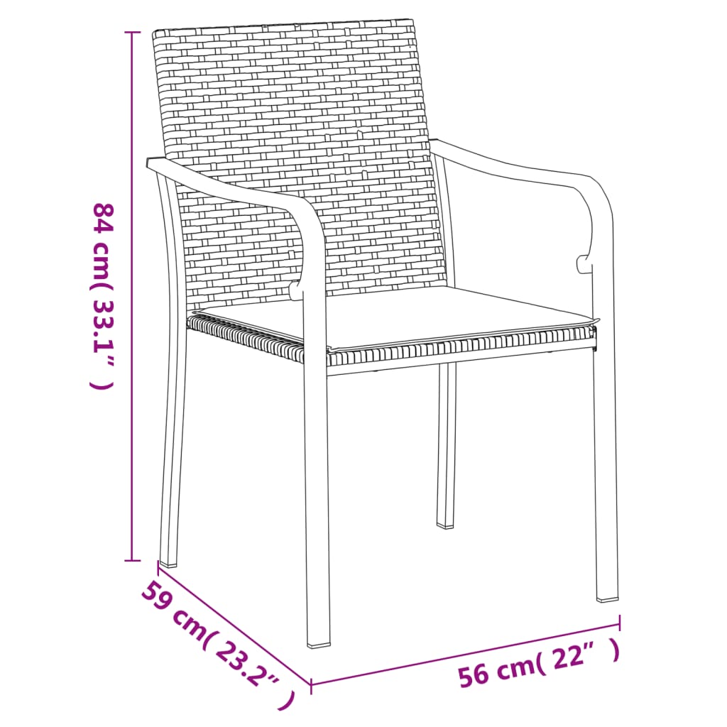 8720845856144_g_en_hd_8 vidaXL 5 Piece Garden Dining Set with Cushions Poly Rattan and Steel - Image 10