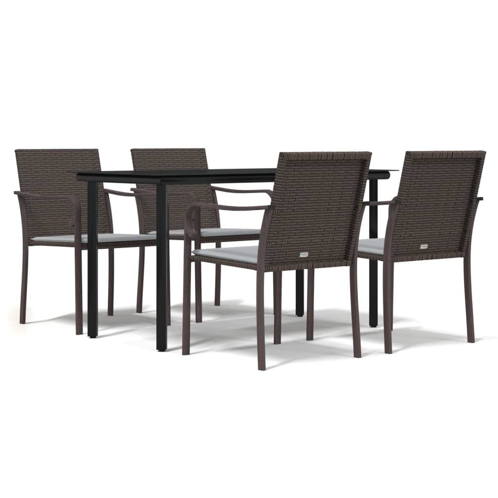 8720845856267_a_en_hd_1 vidaXL 5 Piece Garden Dining Set with Cushions Poly Rattan and Steel - Image 2
