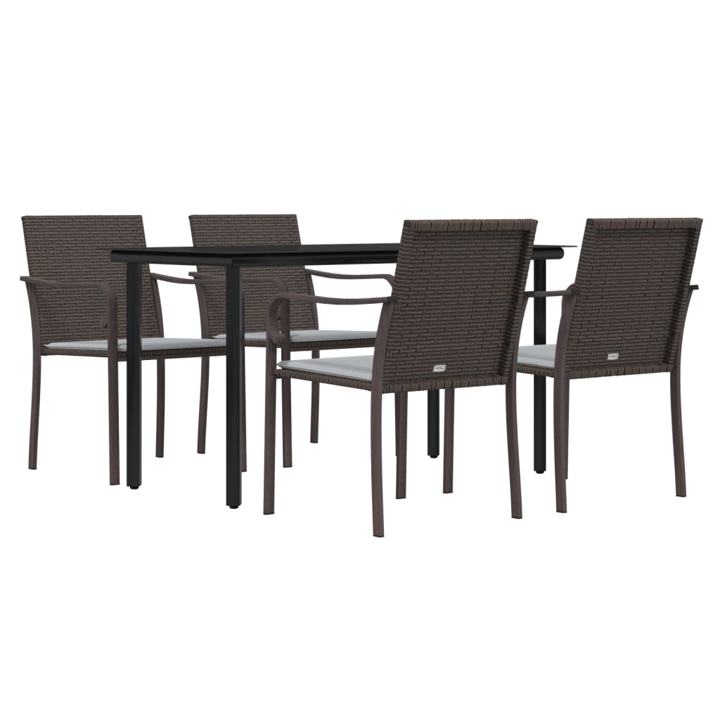 8720845856267_g_en_hd_1 vidaXL 5 Piece Garden Dining Set with Cushions Poly Rattan and Steel - Image 3