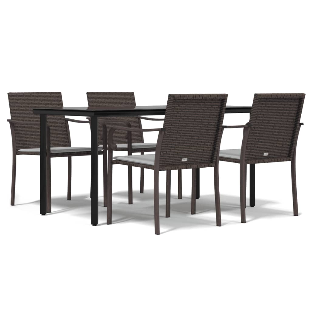 8720845856304_a_en_hd_1 vidaXL 5 Piece Garden Dining Set with Cushions Poly Rattan and Steel - Image 2