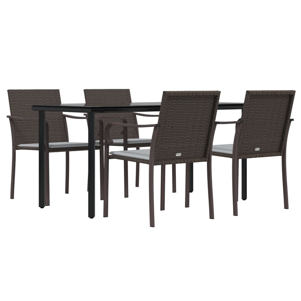 8720845856304_g_en_hd_1 vidaXL 5 Piece Garden Dining Set with Cushions Poly Rattan and Steel - Image 3