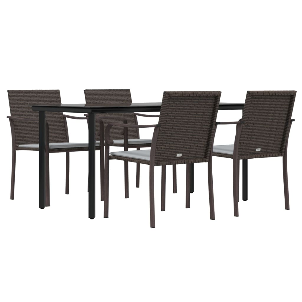 8720845856304_g_en_hd_2 vidaXL 5 Piece Garden Dining Set with Cushions Poly Rattan and Steel - Image 4