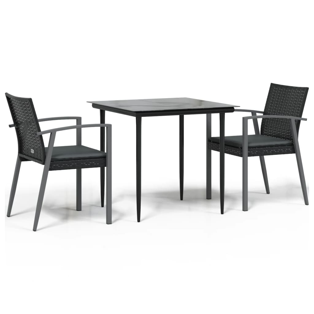 8720845856403_a_en_hd_1 vidaXL 3 Piece Garden Dining Set with Cushions Poly Rattan and Steel - Image 2