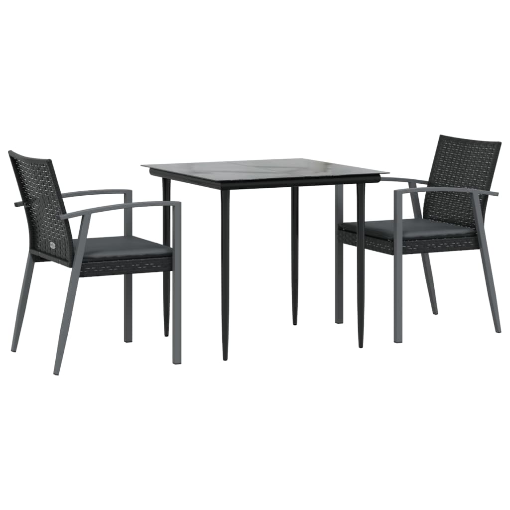 8720845856403_g_en_hd_1 vidaXL 3 Piece Garden Dining Set with Cushions Poly Rattan and Steel - Image 3