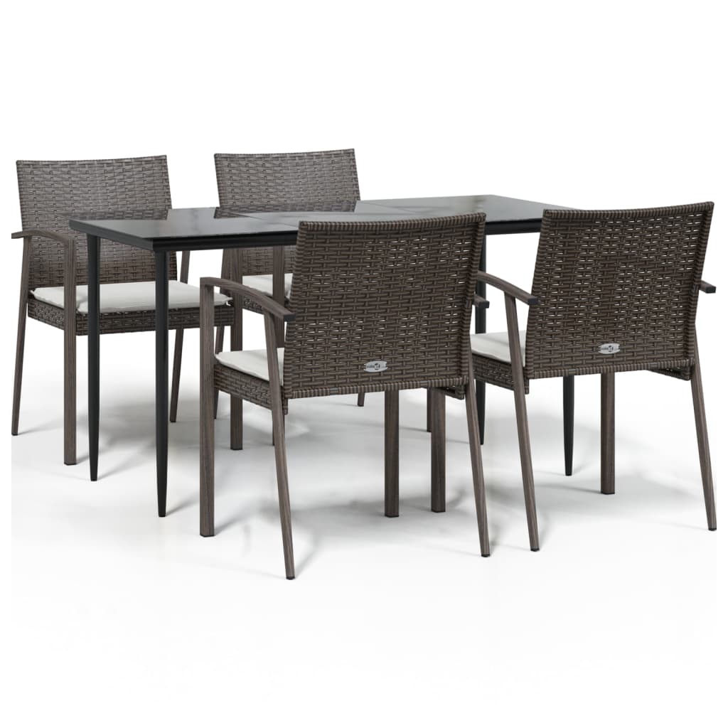 8720845856427_a_en_hd_1 vidaXL 5 Piece Garden Dining Set with Cushions Poly Rattan and Steel - Image 2