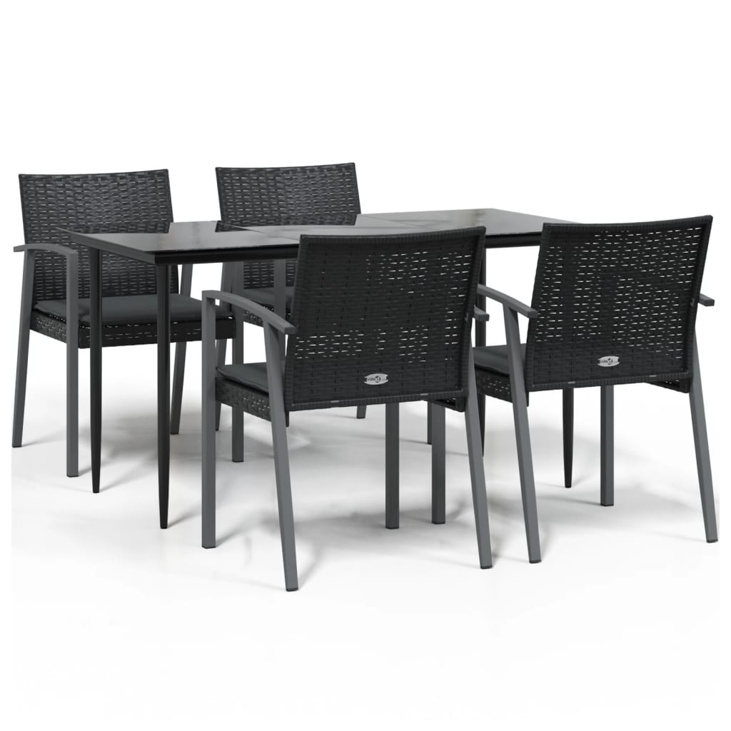 8720845856441_a_en_hd_1 vidaXL 5 Piece Garden Dining Set with Cushions Poly Rattan and Steel - Image 2