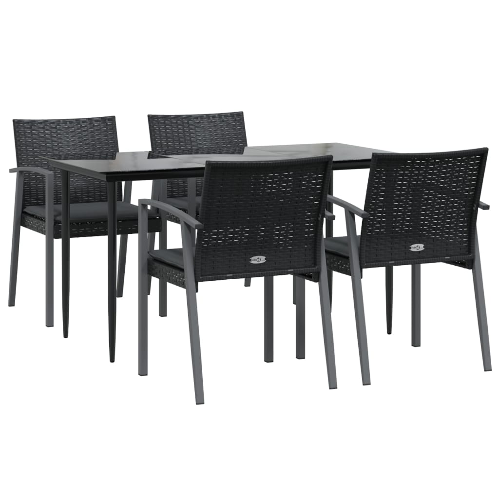 8720845856441_g_en_hd_1 vidaXL 5 Piece Garden Dining Set with Cushions Poly Rattan and Steel - Image 3