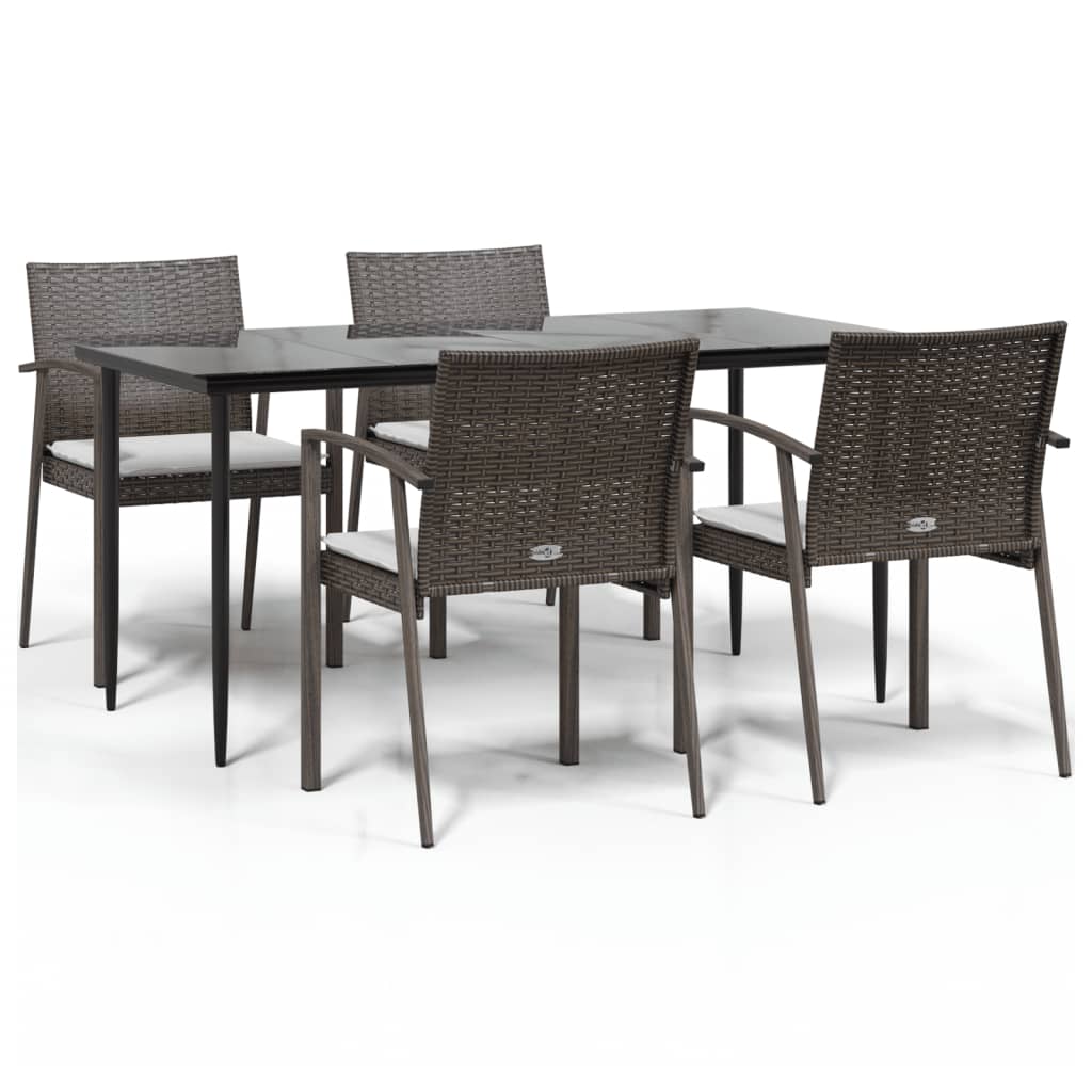 8720845856465_a_en_hd_1 vidaXL 5 Piece Garden Dining Set with Cushions Poly Rattan and Steel - Image 2