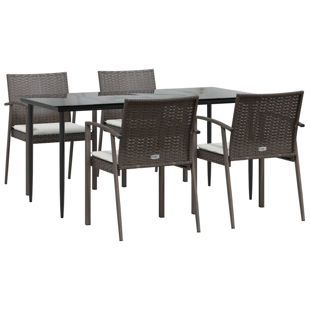 8720845856465_g_en_hd_1 vidaXL 5 Piece Garden Dining Set with Cushions Poly Rattan and Steel - Image 3