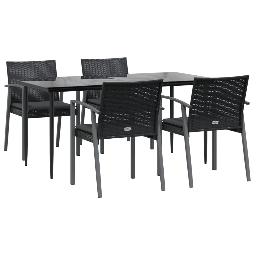 8720845856489_g_en_hd_1 vidaXL 5 Piece Garden Dining Set with Cushions Poly Rattan and Steel - Image 3