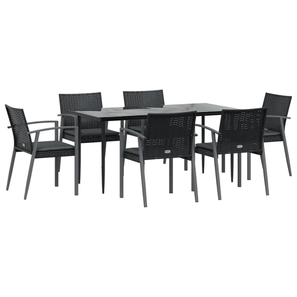 8720845856496_g_en_hd_1 vidaXL 7 Piece Garden Dining Set with Cushions Poly Rattan and Steel - Image 3