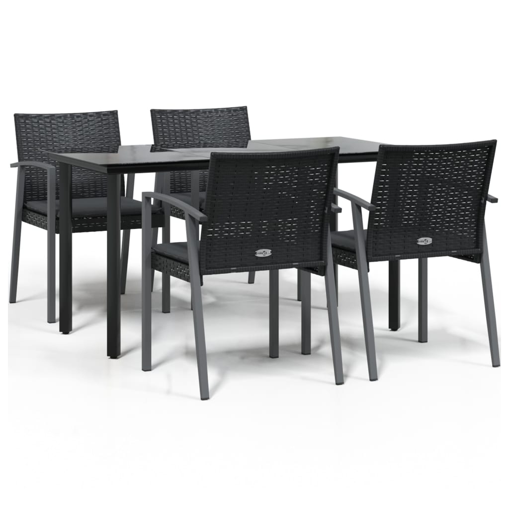 8720845856601_a_en_hd_1 vidaXL 5 Piece Garden Dining Set with Cushions Poly Rattan and Steel - Image 2