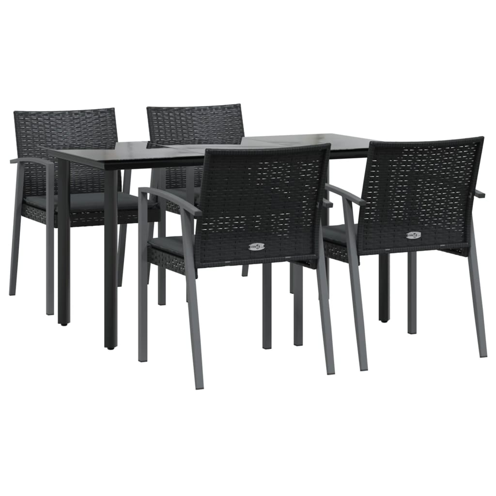 8720845856601_g_en_hd_1 vidaXL 5 Piece Garden Dining Set with Cushions Poly Rattan and Steel - Image 3