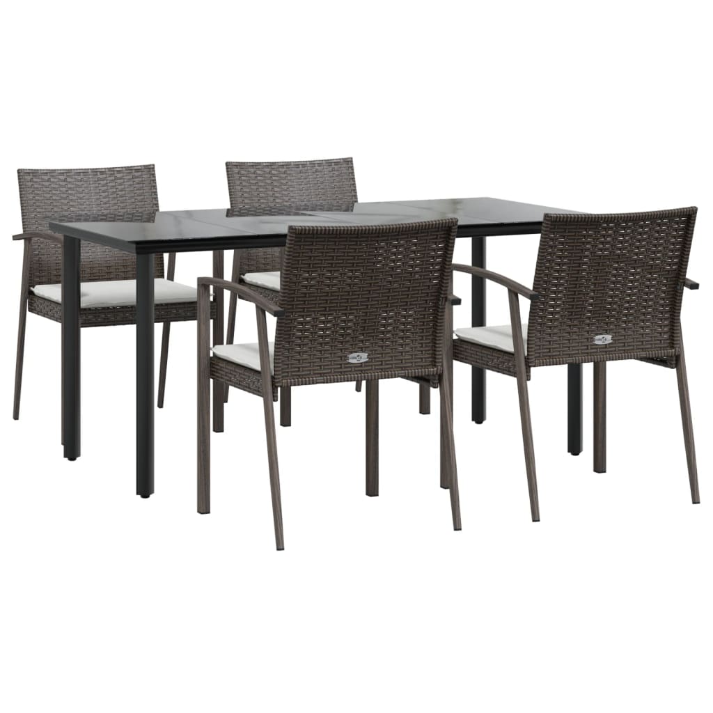 8720845856625_g_en_hd_1 vidaXL 5 Piece Garden Dining Set with Cushions Poly Rattan and Steel - Image 3