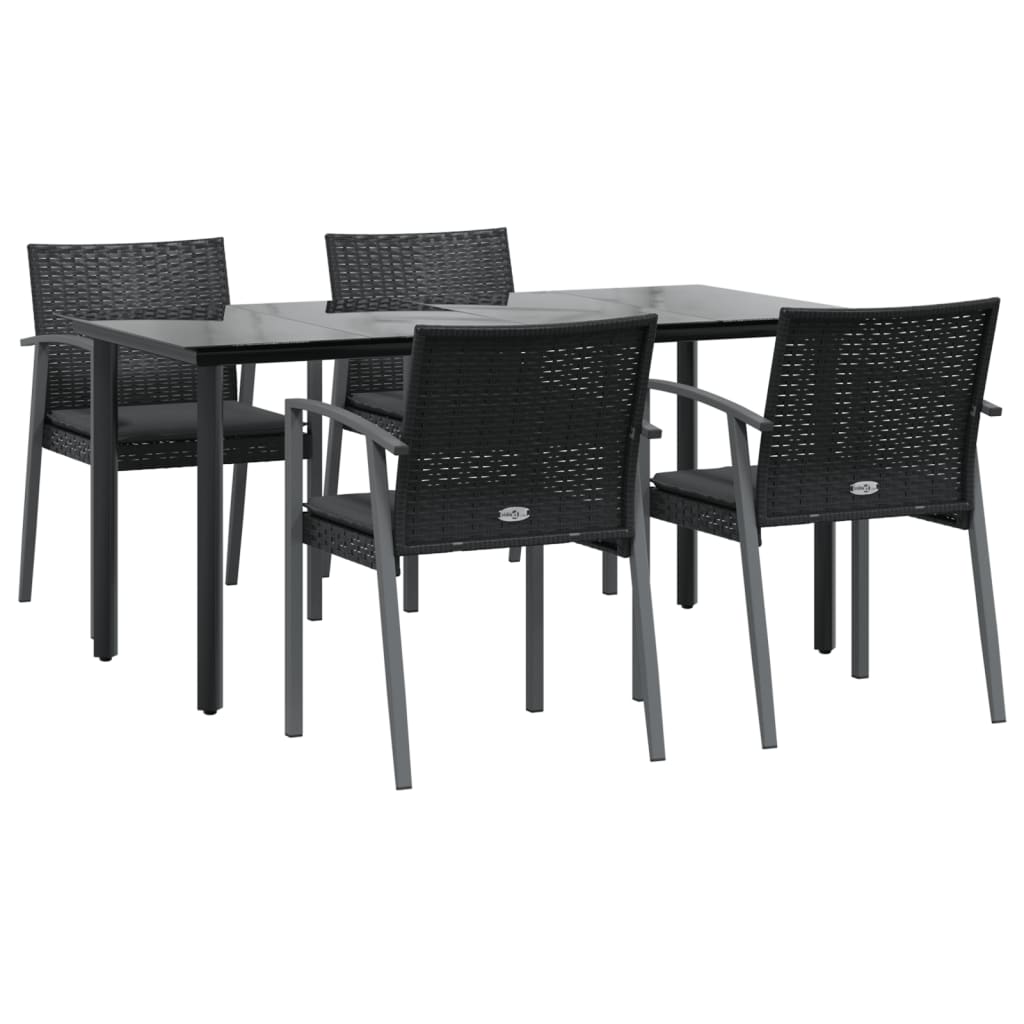 8720845856649_g_en_hd_1 vidaXL 5 Piece Garden Dining Set with Cushions Poly Rattan and Steel - Image 3