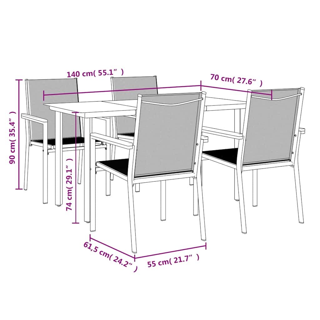 8720845857127_g_en_hd_7 vidaXL 5 Piece Garden Dining Set Black Textilene and Steel - Image 9
