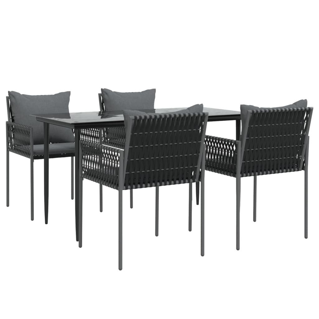 8720845857240_g_en_hd_1 vidaXL 5 Piece Garden Dining Set with Cushions Poly Rattan and Steel - Image 3