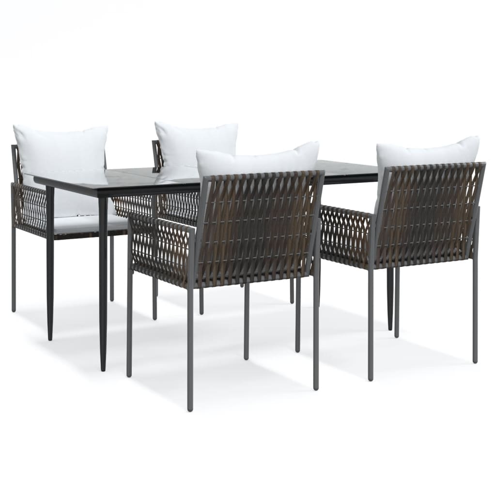 8720845857264_a_en_hd_1 vidaXL 5 Piece Garden Dining Set with Cushions Poly Rattan and Steel - Image 2