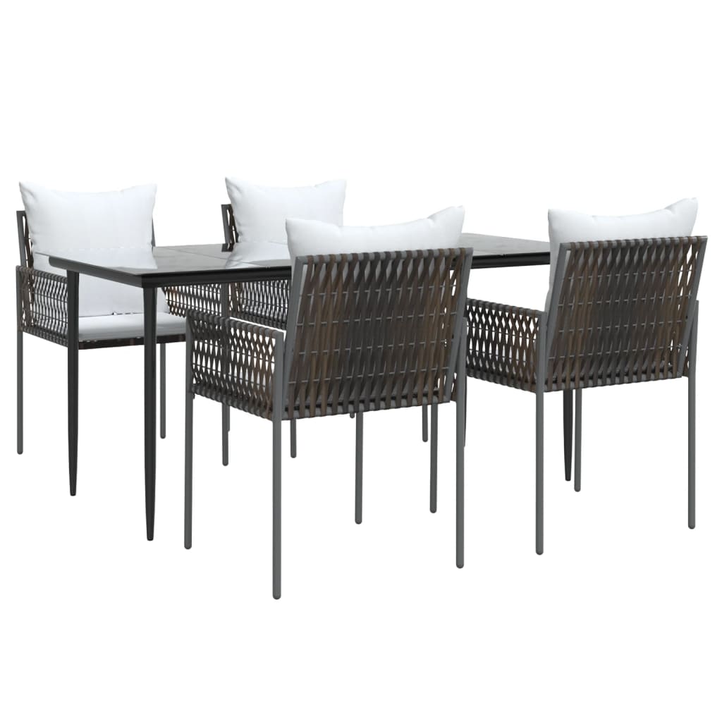 8720845857264_g_en_hd_1 vidaXL 5 Piece Garden Dining Set with Cushions Poly Rattan and Steel - Image 3