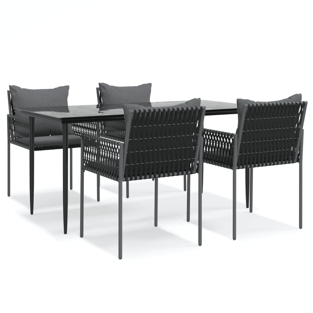 8720845857288_a_en_hd_1 vidaXL 5 Piece Garden Dining Set with Cushions Poly Rattan and Steel - Image 2