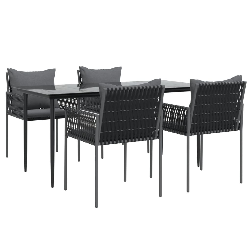 8720845857288_g_en_hd_1 vidaXL 5 Piece Garden Dining Set with Cushions Poly Rattan and Steel - Image 3
