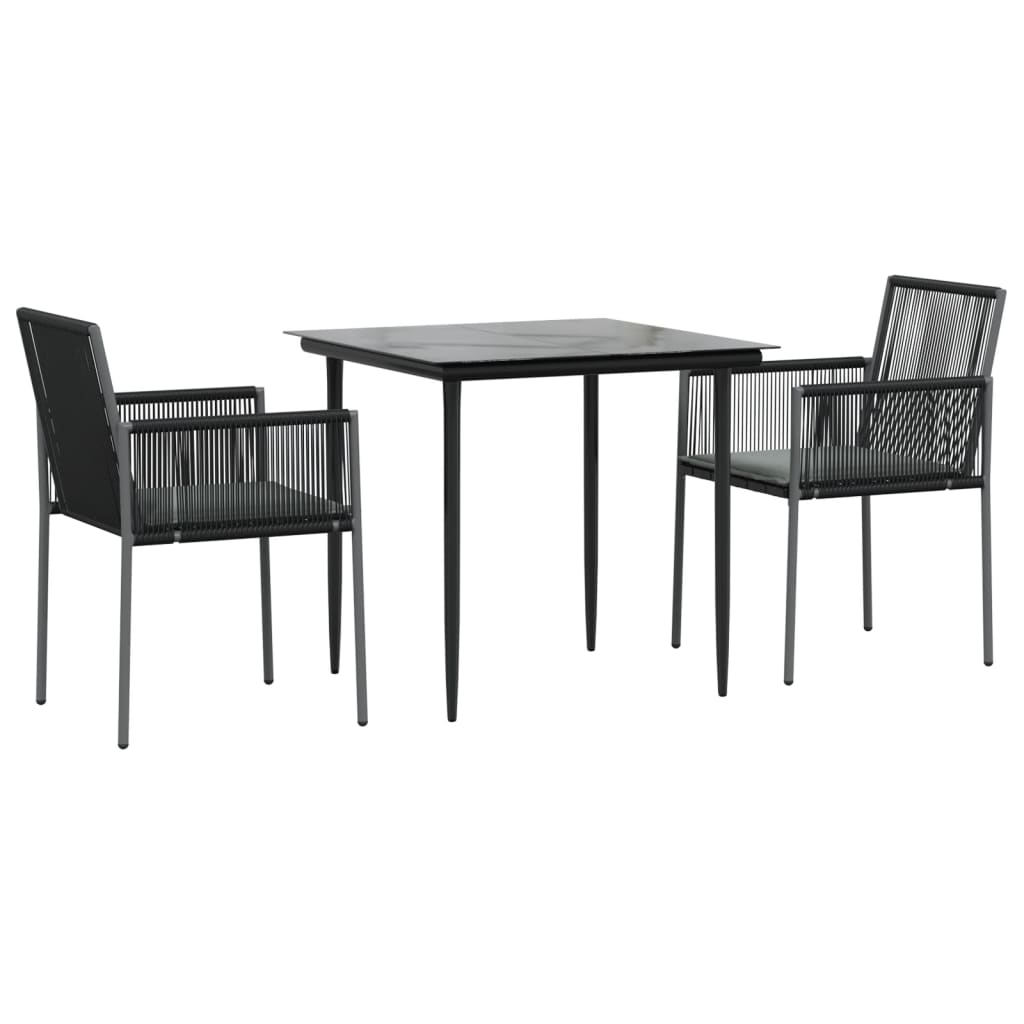 8720845857349_g_en_hd_1 vidaXL 3 Piece Garden Dining Set with Cushions Black Poly Rattan and Steel - Image 3