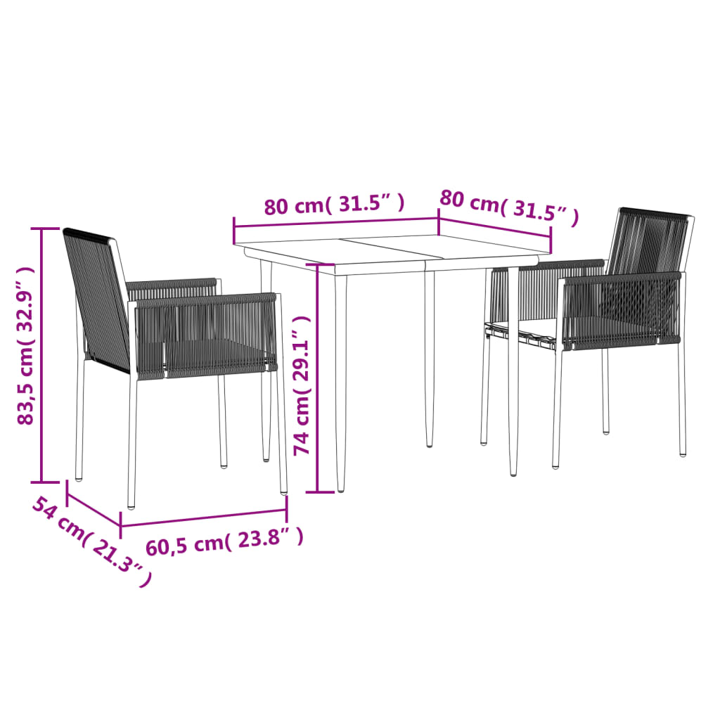 8720845857349_g_en_hd_8 vidaXL 3 Piece Garden Dining Set with Cushions Black Poly Rattan and Steel - Image 10