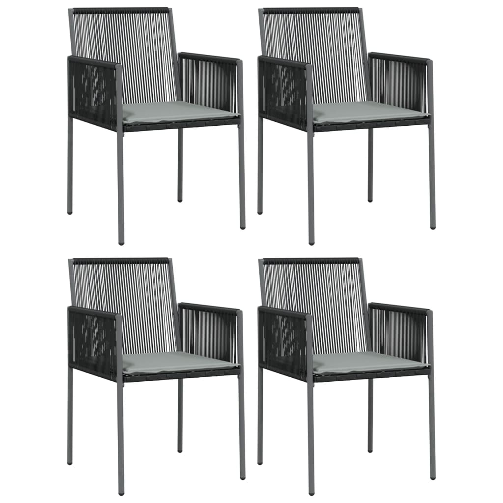8720845857356_g_en_hd_2 vidaXL 5 Piece Garden Dining Set with Cushions Black Poly Rattan and Steel - Image 4