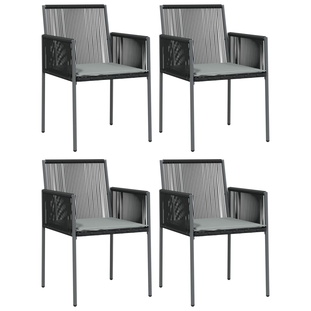 8720845857363_g_en_hd_2 vidaXL 5 Piece Garden Dining Set with Cushions Black Poly Rattan and Steel - Image 4