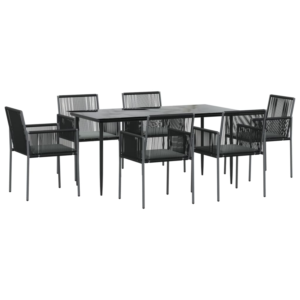 8720845857394_g_en_hd_1 vidaXL 7 Piece Garden Dining Set with Cushions Black Poly Rattan and Steel - Image 3