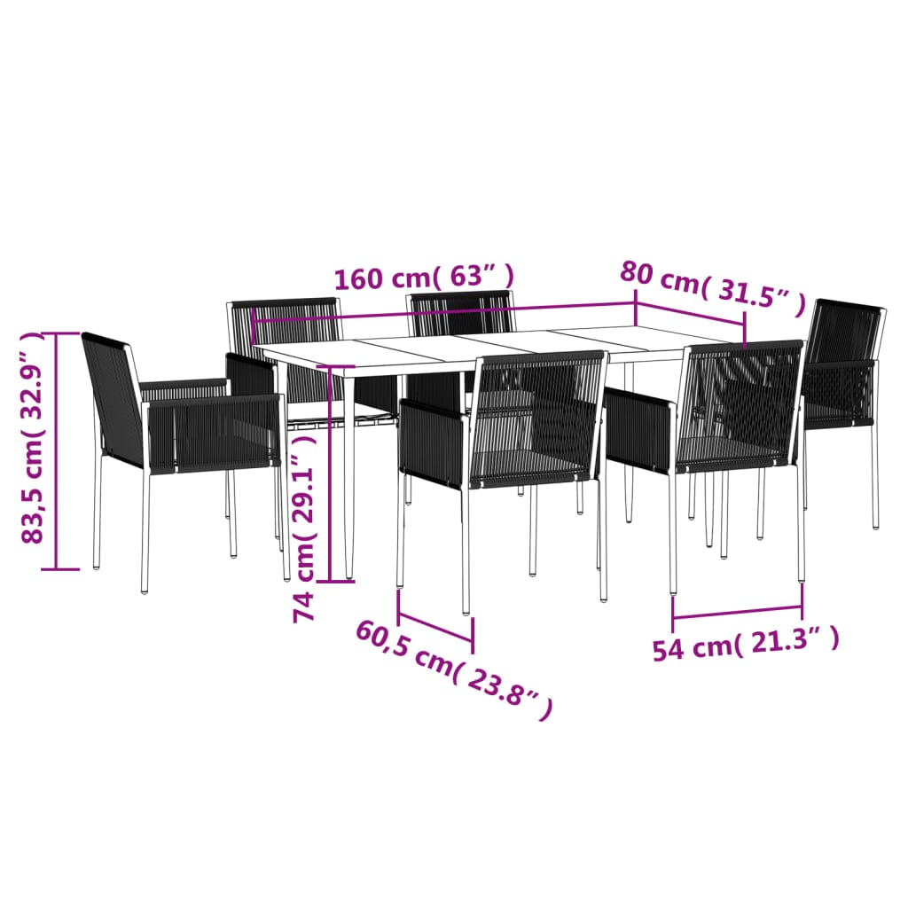 8720845857394_g_en_hd_8 vidaXL 7 Piece Garden Dining Set with Cushions Black Poly Rattan and Steel - Image 10