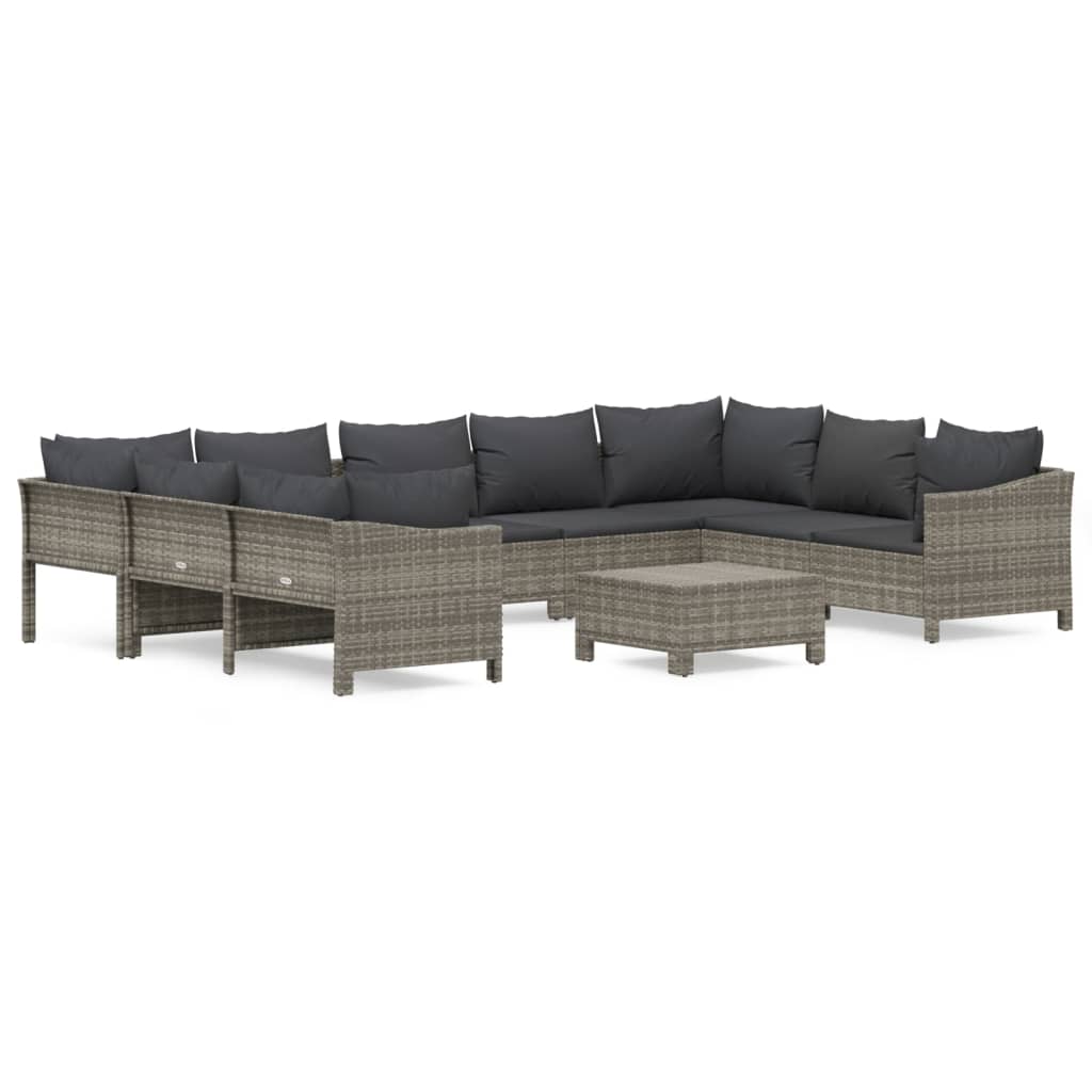 8720845858056_a_en_hd_1 vidaXL 10 Piece Garden Lounge Set with Cushions Grey Poly Rattan - Image 2