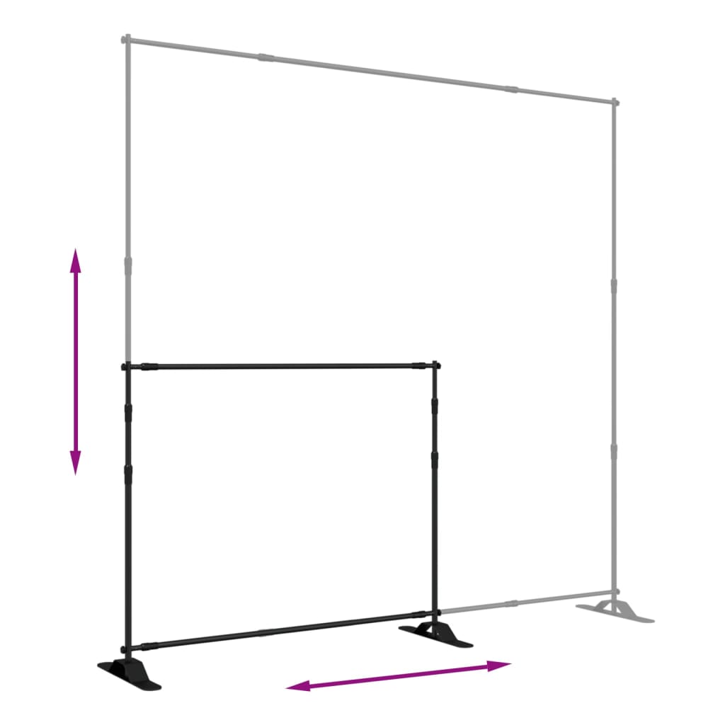 8720845858087_g_en_hd_5 vidaXL Backdrop Stands 2 pcs Black 254x243 cm Steel - Image 7