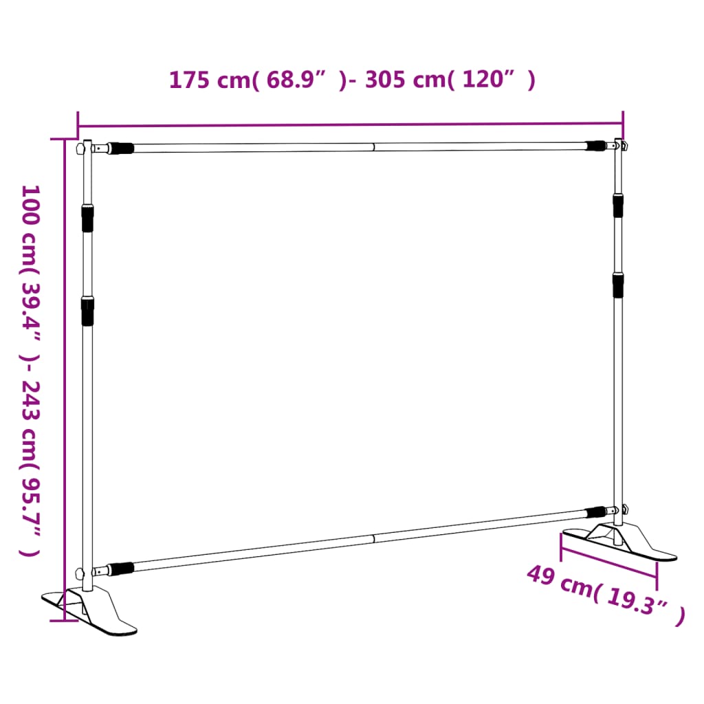 8720845858094_g_en_hd_8 vidaXL Backdrop Stands 2 pcs Black 305x243 cm Steel - Image 10