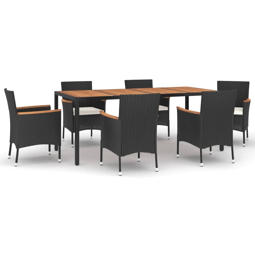 8720845858889_a_en_hd_1 vidaXL 7 Piece Garden Dining Set with Cushions Black Poly Rattan - Image 2