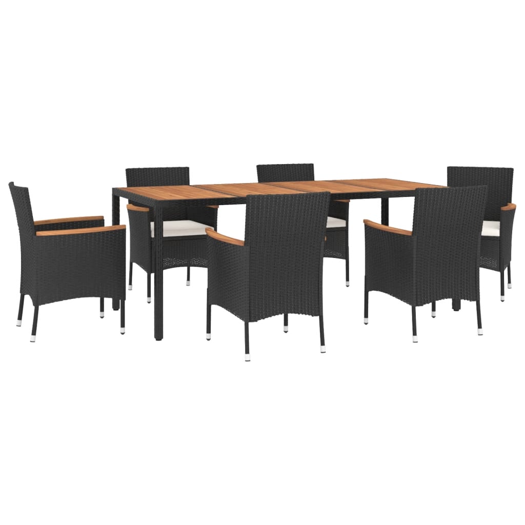 8720845858889_g_en_hd_1 vidaXL 7 Piece Garden Dining Set with Cushions Black Poly Rattan - Image 3