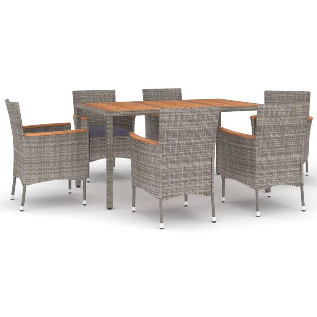 8720845858957_a_en_hd_1 vidaXL 7 Piece Garden Dining Set with Cushions Grey Poly Rattan - Image 2