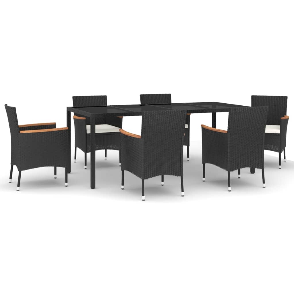 8720845859046_a_en_hd_1 vidaXL 7 Piece Garden Dining Set with Cushions Black Poly Rattan - Image 2