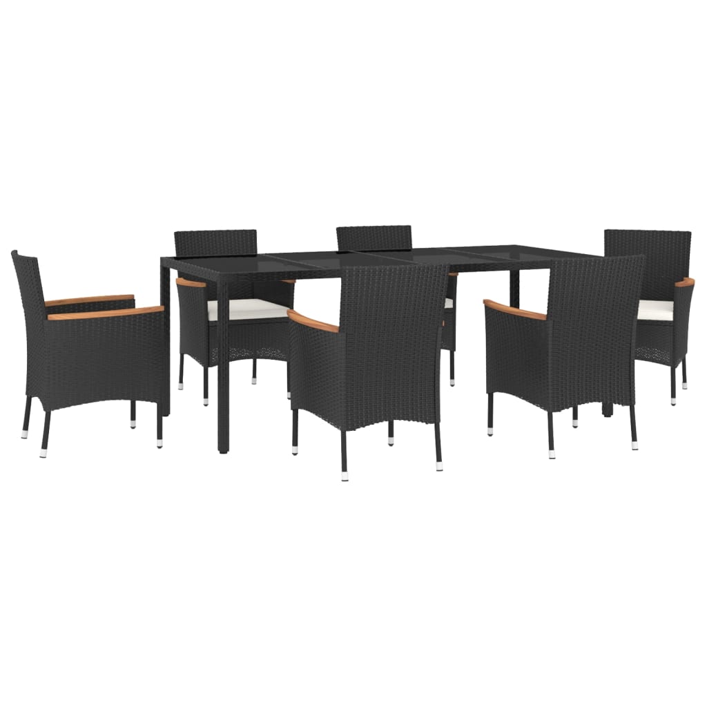 8720845859046_g_en_hd_1 vidaXL 7 Piece Garden Dining Set with Cushions Black Poly Rattan - Image 3