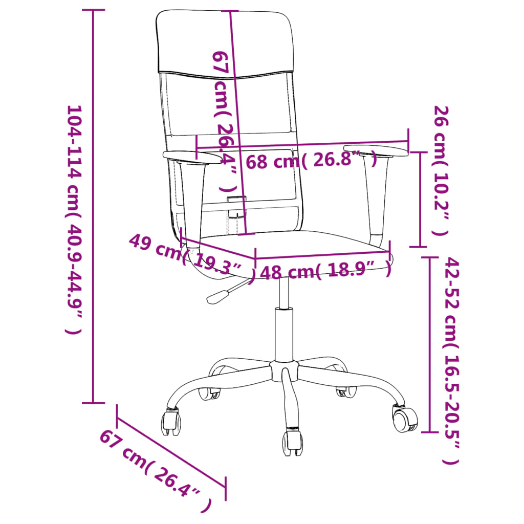 8720845861674_g_en_hd_7 vidaXL Office Chair Height Adjustable Black Mesh Fabric and Faux Leather - Image 9