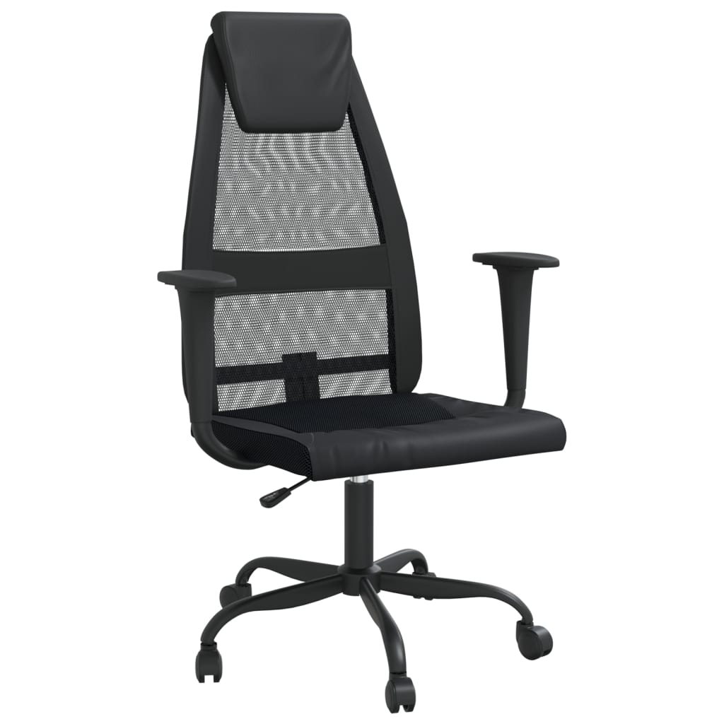 8720845861766_a_en_hd_1 vidaXL Office Chair Height Adjustable Black Mesh Fabric and Faux Leather - Image 2