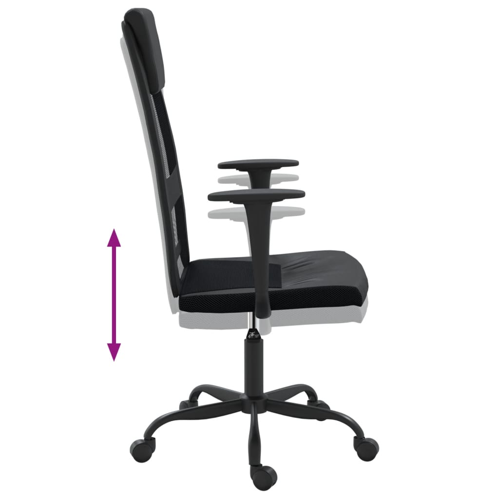 8720845861766_g_en_hd_4 vidaXL Office Chair Height Adjustable Black Mesh Fabric and Faux Leather - Image 6