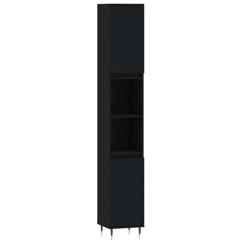 8720845875367_a_en_hd_1 vidaXL Bathroom Cabinet Black 30x30x190 cm Engineered Wood - Image 2