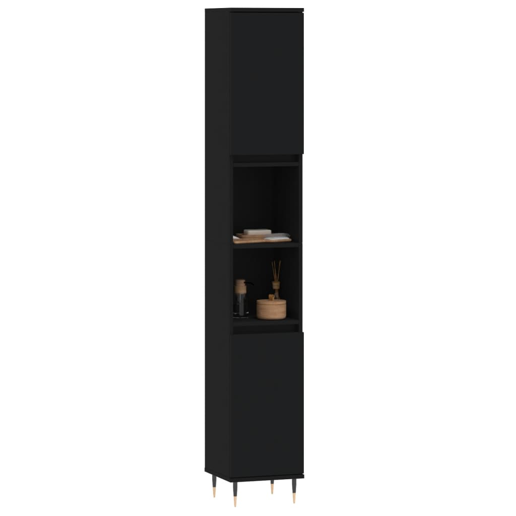 8720845875367_g_en_hd_1 vidaXL Bathroom Cabinet Black 30x30x190 cm Engineered Wood - Image 3
