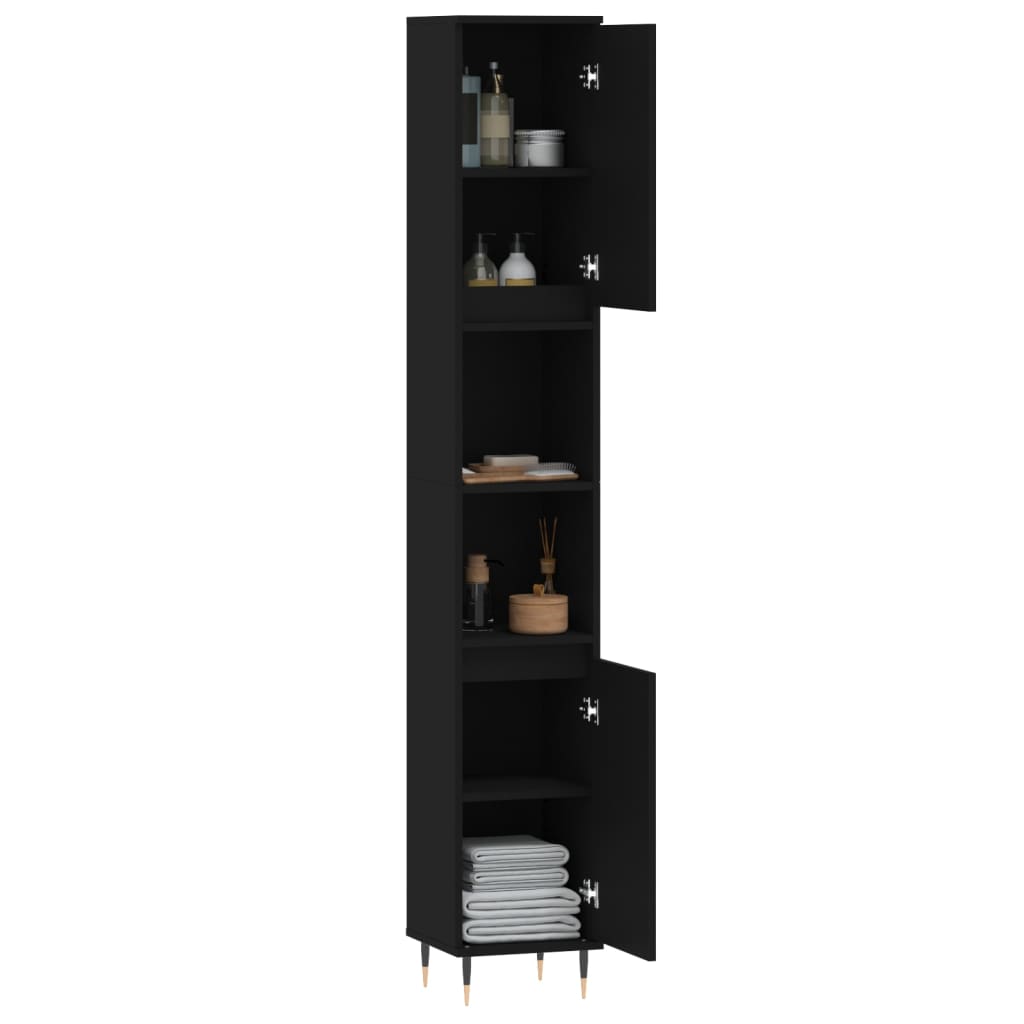 8720845875367_g_en_hd_2 vidaXL Bathroom Cabinet Black 30x30x190 cm Engineered Wood - Image 4