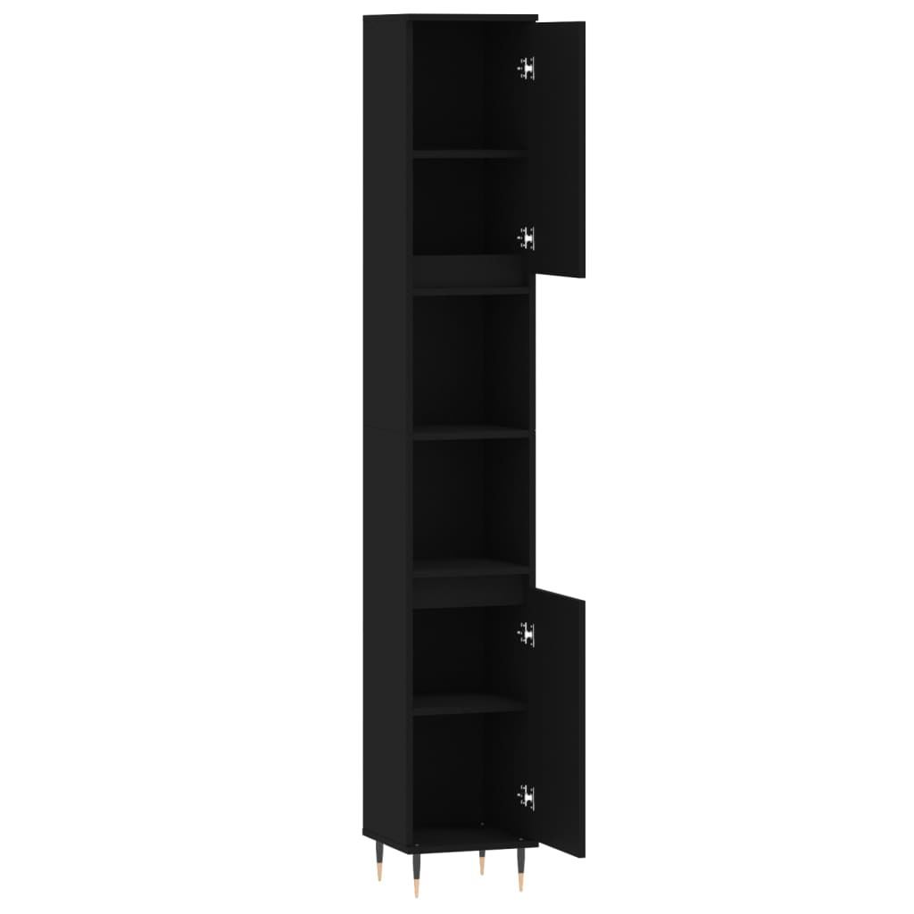 8720845875367_g_en_hd_4 vidaXL Bathroom Cabinet Black 30x30x190 cm Engineered Wood - Image 6