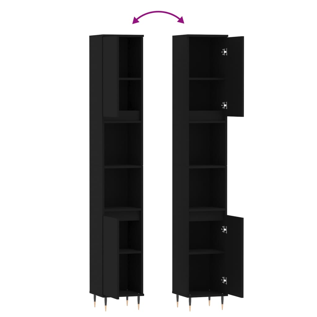8720845875367_g_en_hd_7 vidaXL Bathroom Cabinet Black 30x30x190 cm Engineered Wood - Image 9