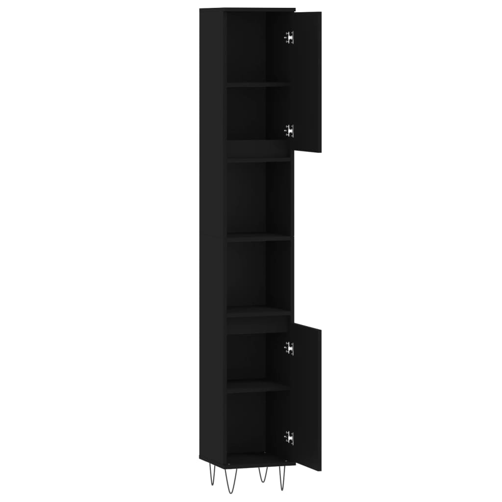 8720845875442_g_en_hd_4 vidaXL Bathroom Cabinet Black 30x30x190 cm Engineered Wood - Image 6