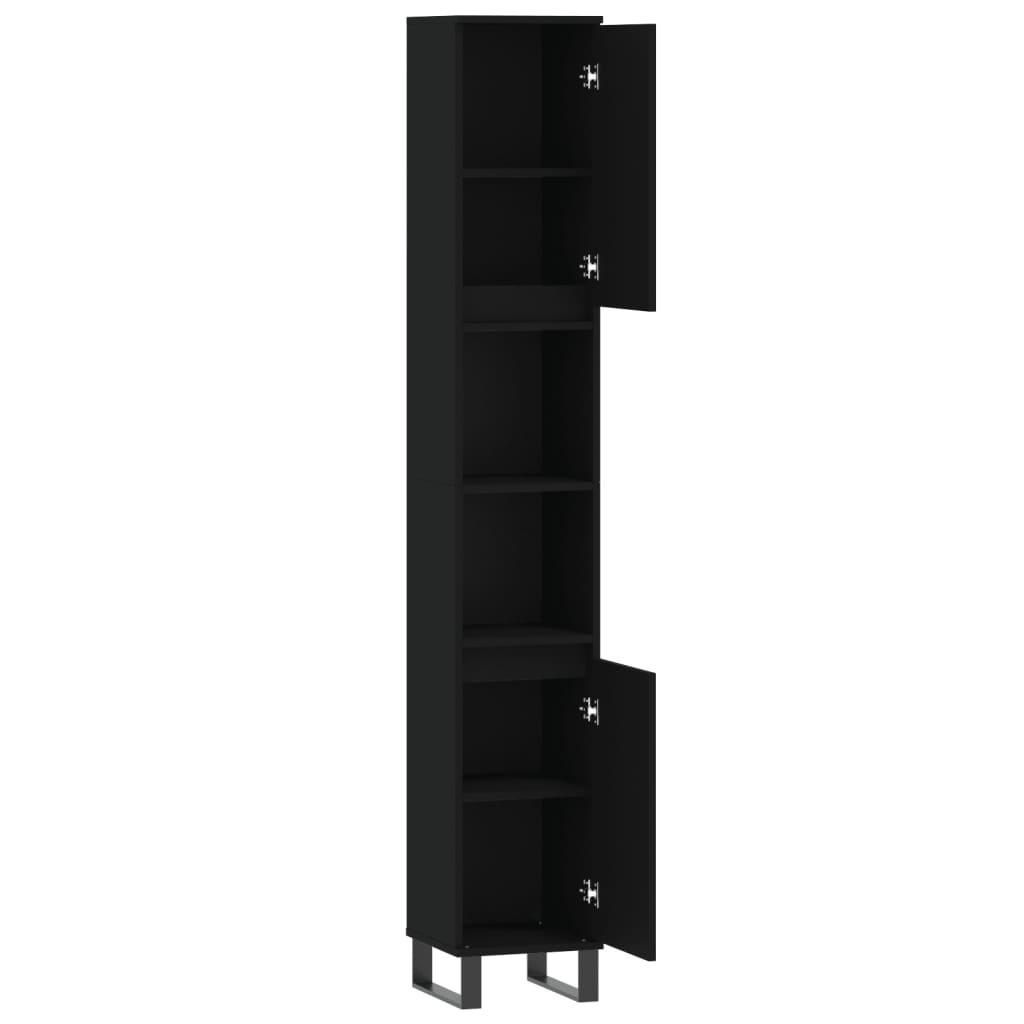 8720845875527_g_en_hd_4 vidaXL Bathroom Cabinet Black 30x30x190 cm Engineered Wood - Image 6